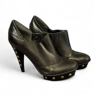 Steven Xtinct Black Platform Studded Booties‎ Size 8.5 High Heel Ankle Shoes